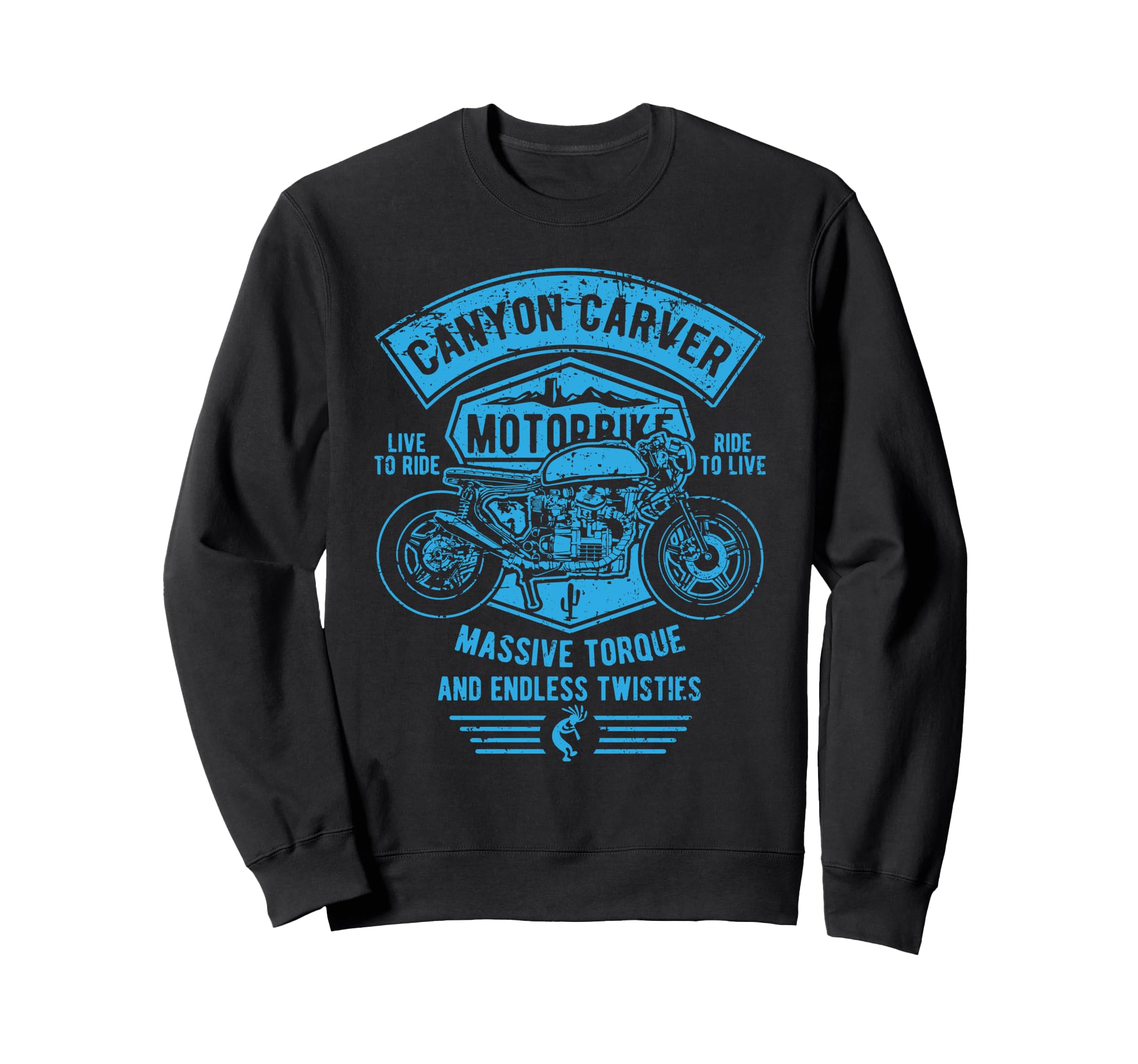 Canyon Carver Motorcycle Distressed Sweatshirt - Unique Graphic for Adults - T-Shirt, Sweatshirt, Hoodie