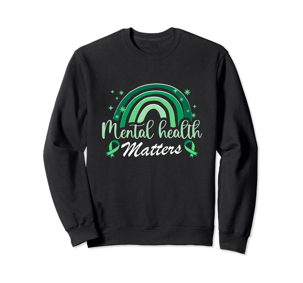 We Wear Green Mental Health Awareness Sweatshirt - Unique Graphic Unisex - T-Shirt, Sweatshirt, Hoodie