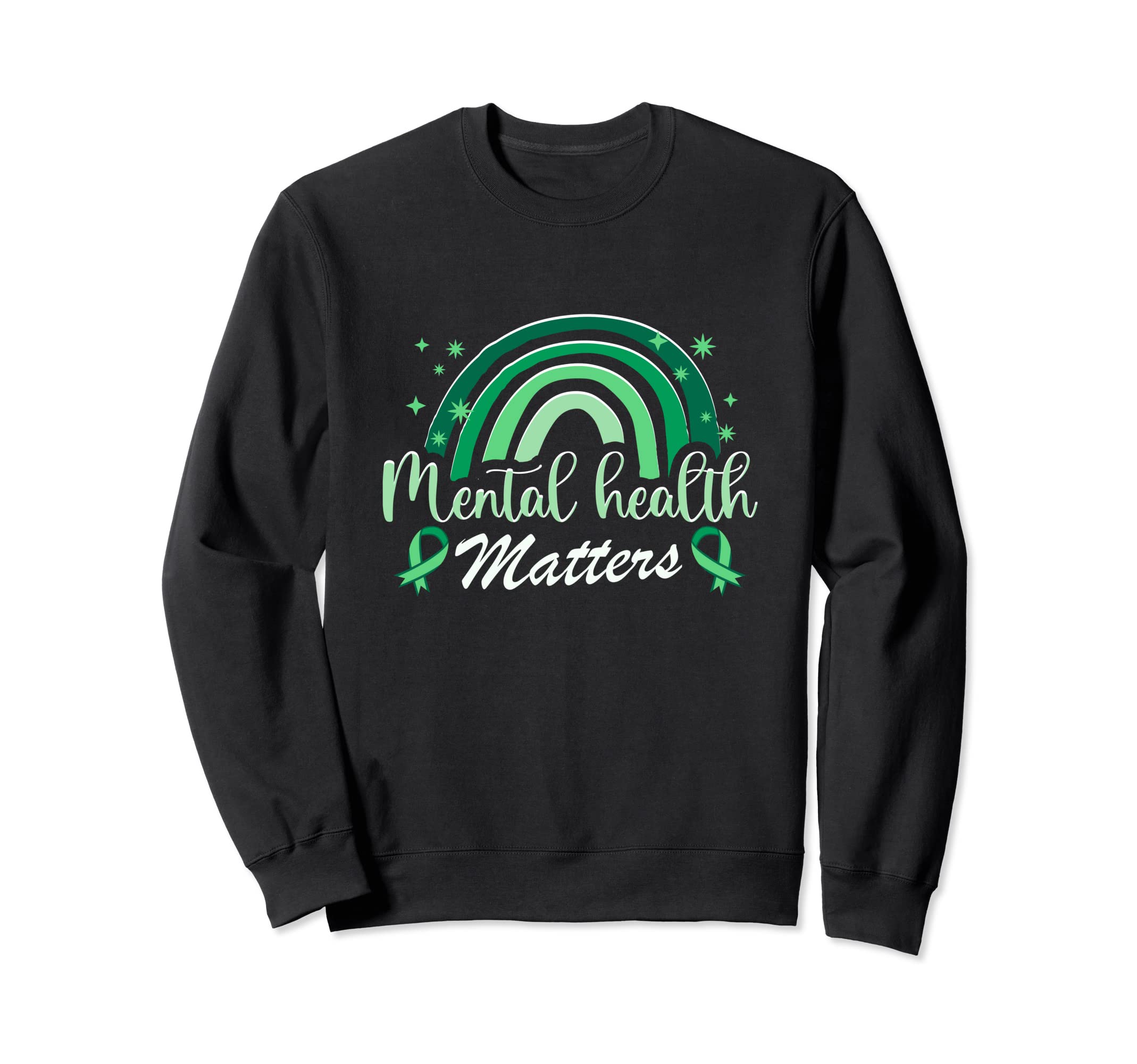 We Wear Green Mental Health Awareness Sweatshirt - Unique Graphic Unisex - T-Shirt, Sweatshirt, Hoodie