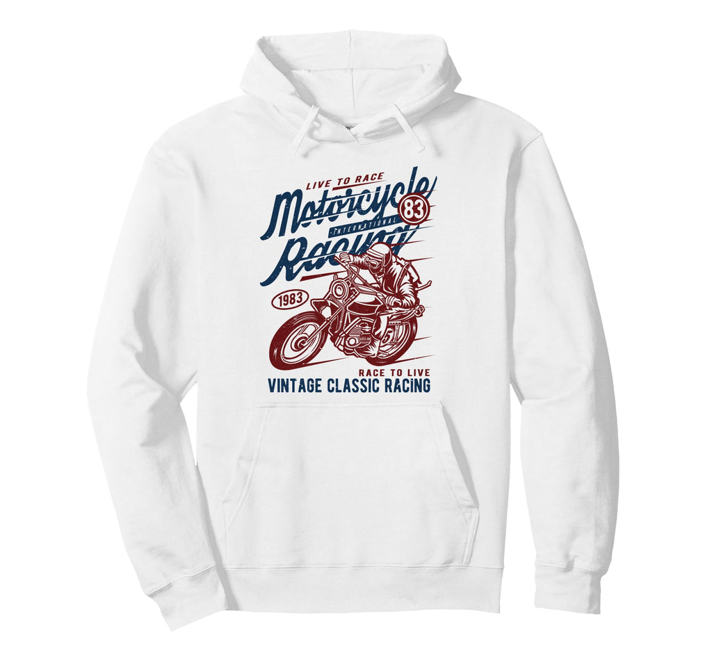Motorcycle Racing Distressed Hoodie - Custom Art Print Men Women - T-Shirt, Sweatshirt, Hoodie
