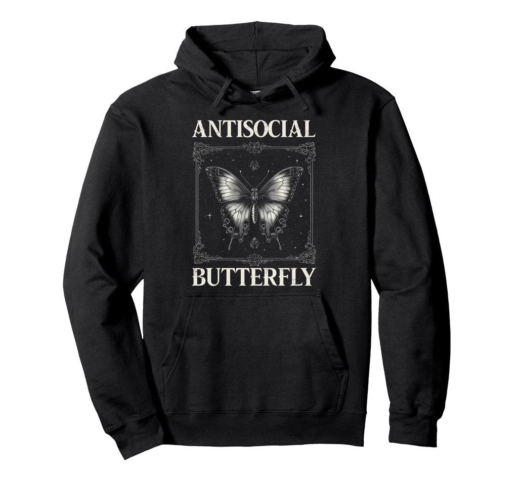 Antisocial Butterfly Hoodie - Unique Graphic Men Women - T-Shirt, Sweatshirt, Hoodie