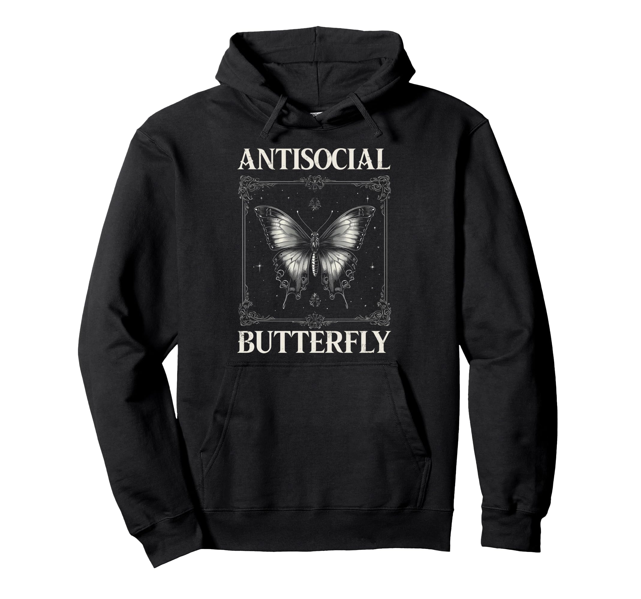 Antisocial Butterfly Hoodie - Unique Graphic Men Women - T-Shirt, Sweatshirt, Hoodie