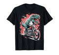 Dinosaur Biker Riding Motorcycle T Rex T-Shirt - Aesthetic Graphic Unisex - T-Shirt, Sweatshirt, Hoodie