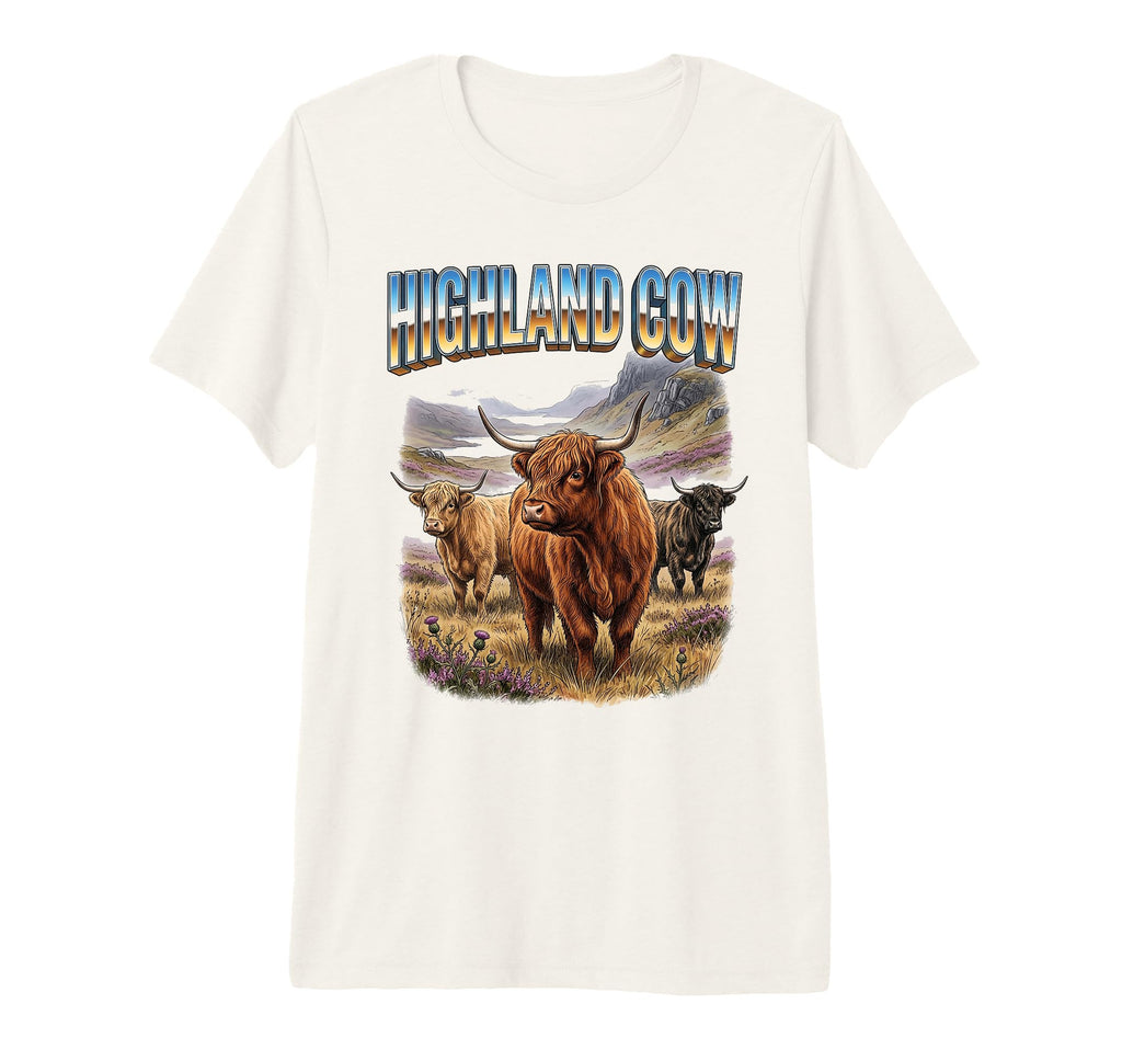 Highland Cow 70S 90S Highland Cow Animal T-Shirt - Streetwear Style Unisex - T-Shirt, Sweatshirt, Hoodie