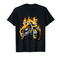 Motorbike Burning Flames Motorcycle Rider T-Shirt - Custom Art Print Unisex - T-Shirt, Sweatshirt, Hoodie