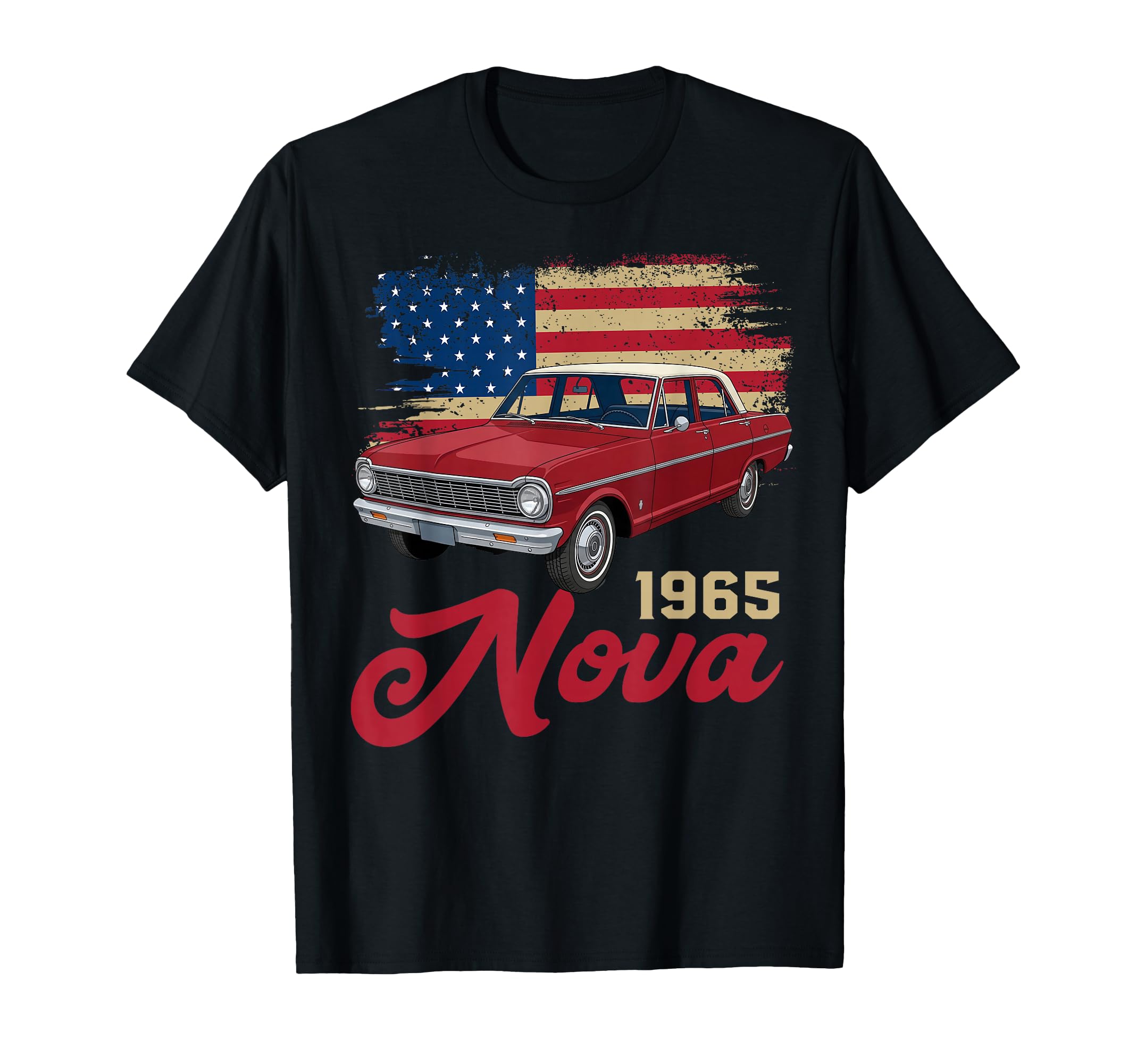 1965 65 Nova Silhouette Muscle Car T-Shirt - Unique Graphic Unisex - T-Shirt, Sweatshirt, Hoodie