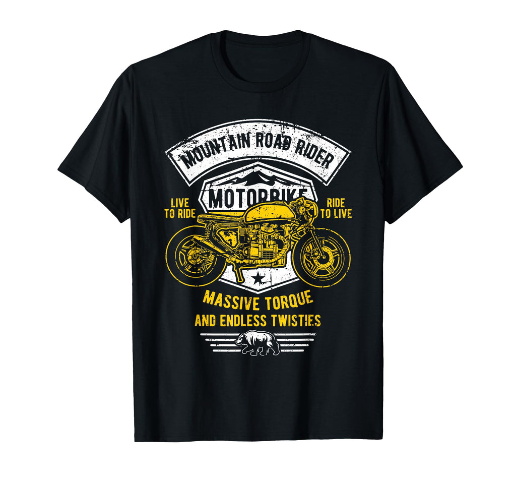 Mountain Road Rider Motorcycle T-Shirt - Custom Art Print for Adults - T-Shirt, Sweatshirt, Hoodie