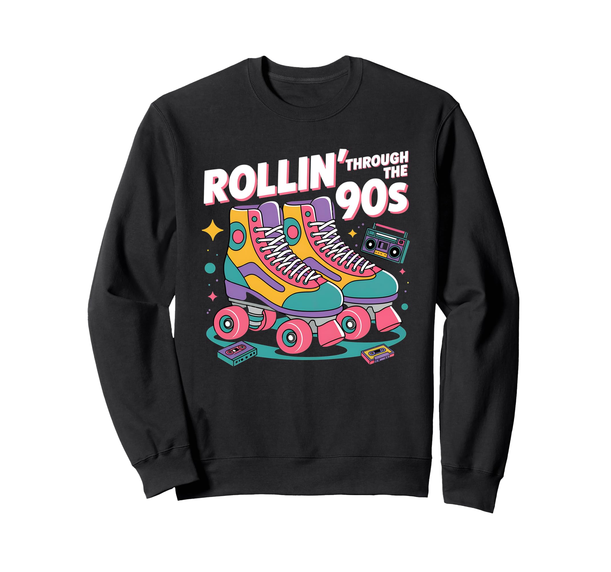 Roller Skate Roller Skating 90S Sweatshirt - Novelty Apparel Men Women - T-Shirt, Sweatshirt, Hoodie