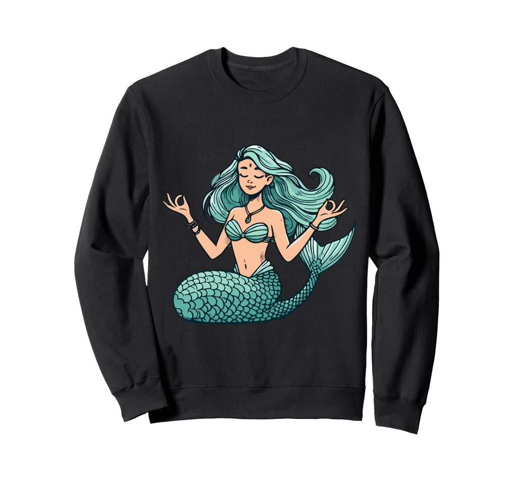 Meditation Mermaid Yoga Pose Sweatshirt - Casual Everyday Wear Unisex - T-Shirt, Sweatshirt, Hoodie