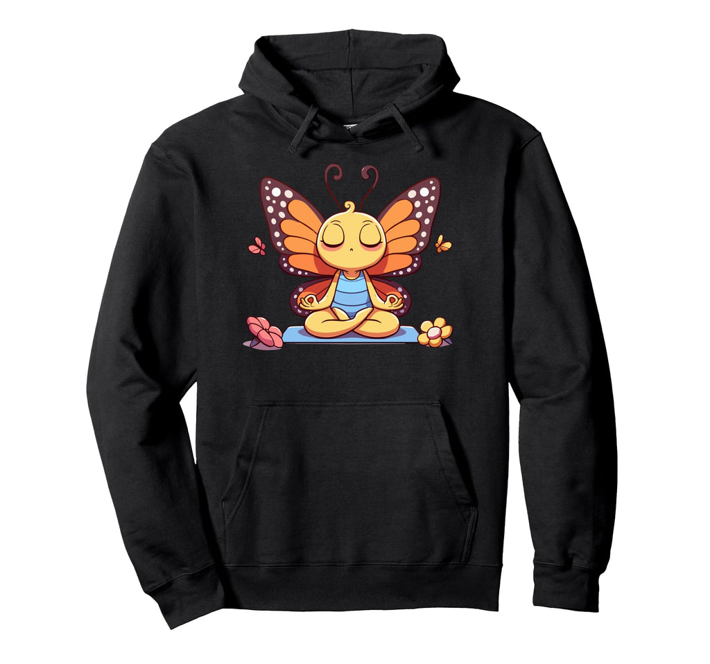 Meditation Butterfly Yoga Pose Relaxing Hoodie - Graphic Print Unisex - T-Shirt, Sweatshirt, Hoodie