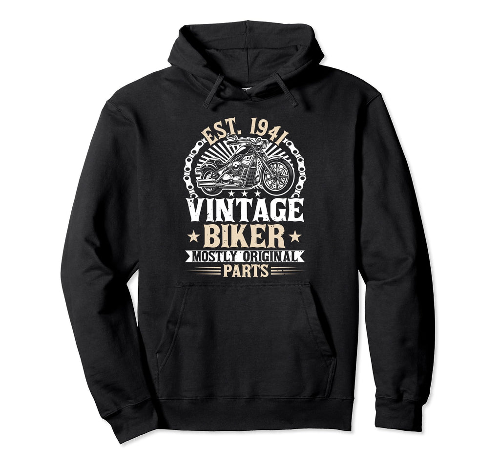 Motorcycle Biker Birthday Born 1941 1941 Hoodie - Trendy Graphic Men Women - T-Shirt, Sweatshirt, Hoodie
