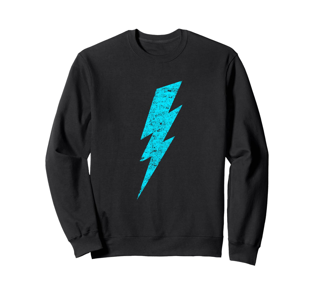 Distressed Blue Lightning Bolt Sweatshirt - Unique Graphic Unisex - T-Shirt, Sweatshirt, Hoodie