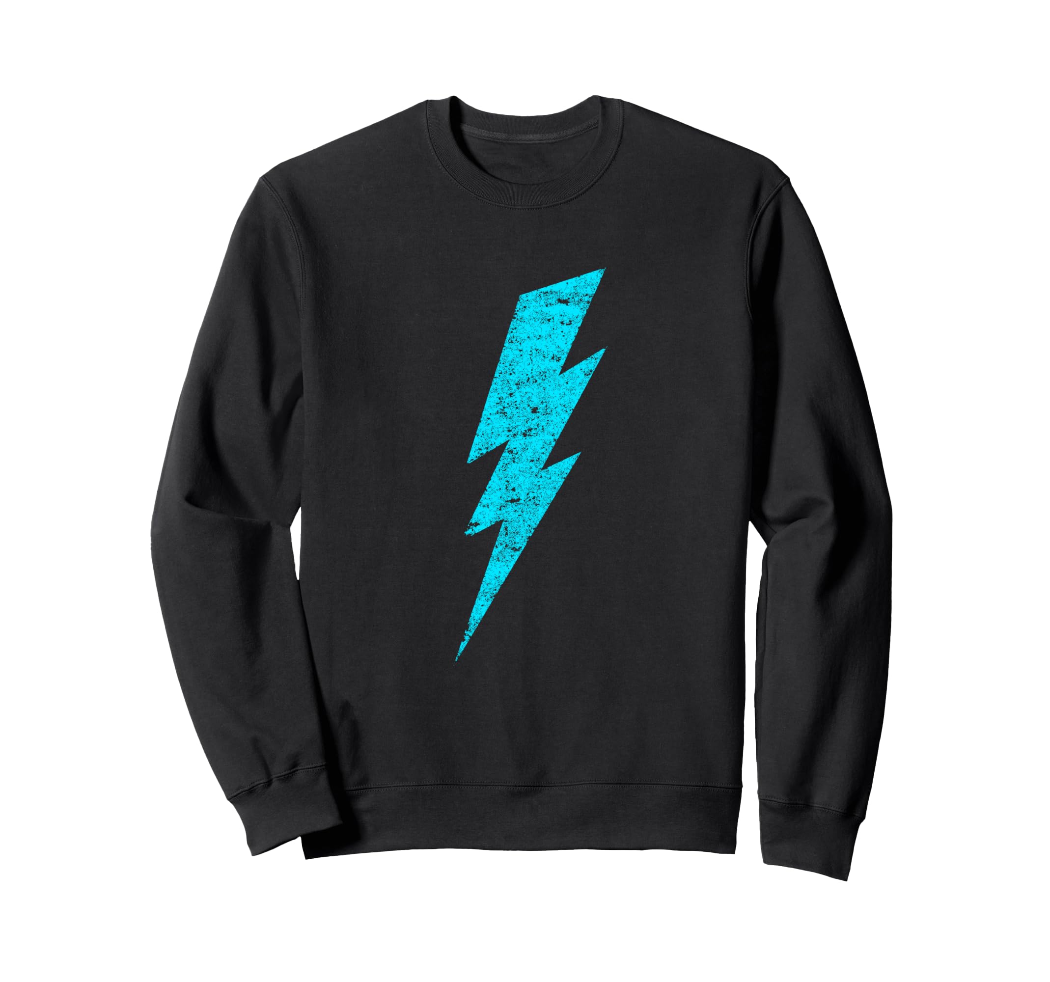 Distressed Blue Lightning Bolt Sweatshirt - Unique Graphic Unisex - T-Shirt, Sweatshirt, Hoodie