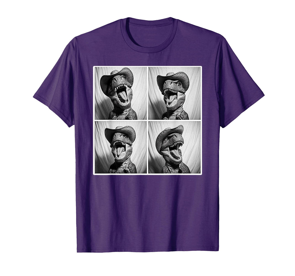 Trex Cowboy Hat Funny Western Photobooth T-Shirt - Graphic Print Unisex - T-Shirt, Sweatshirt, Hoodie