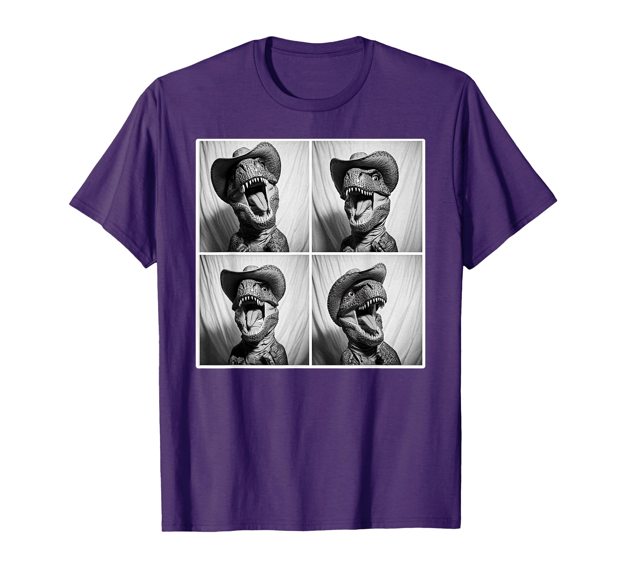 Trex Cowboy Hat Funny Western Photobooth T-Shirt - Graphic Print Unisex - T-Shirt, Sweatshirt, Hoodie