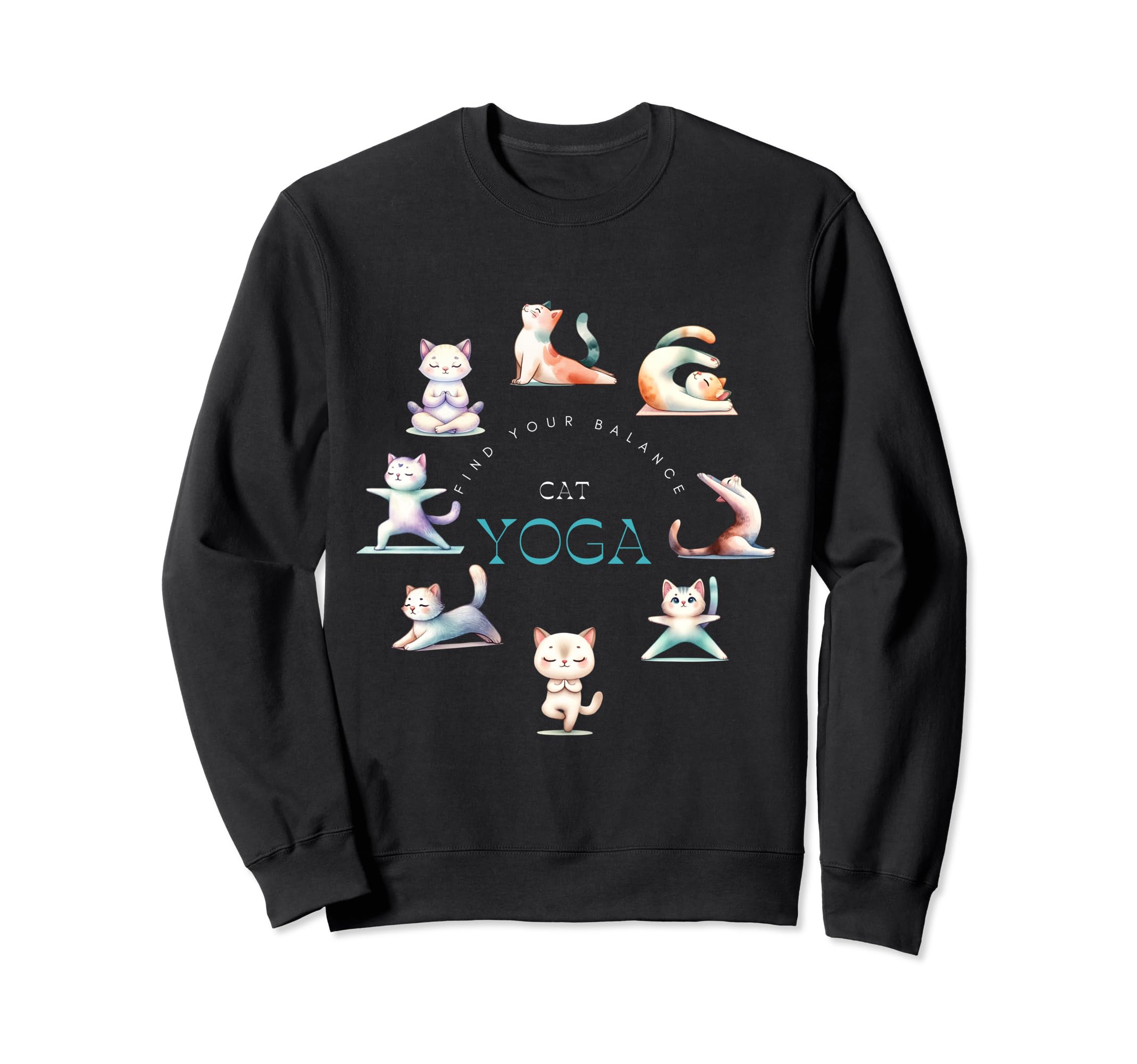 Cat Yoga Poses Practicing Sweatshirt - Novelty Apparel Men Women - T-Shirt, Sweatshirt, Hoodie