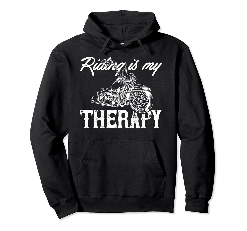 Riding Is My Therapy Motorcycle Hoodie - Casual Everyday Wear for Adults - T-Shirt, Sweatshirt, Hoodie
