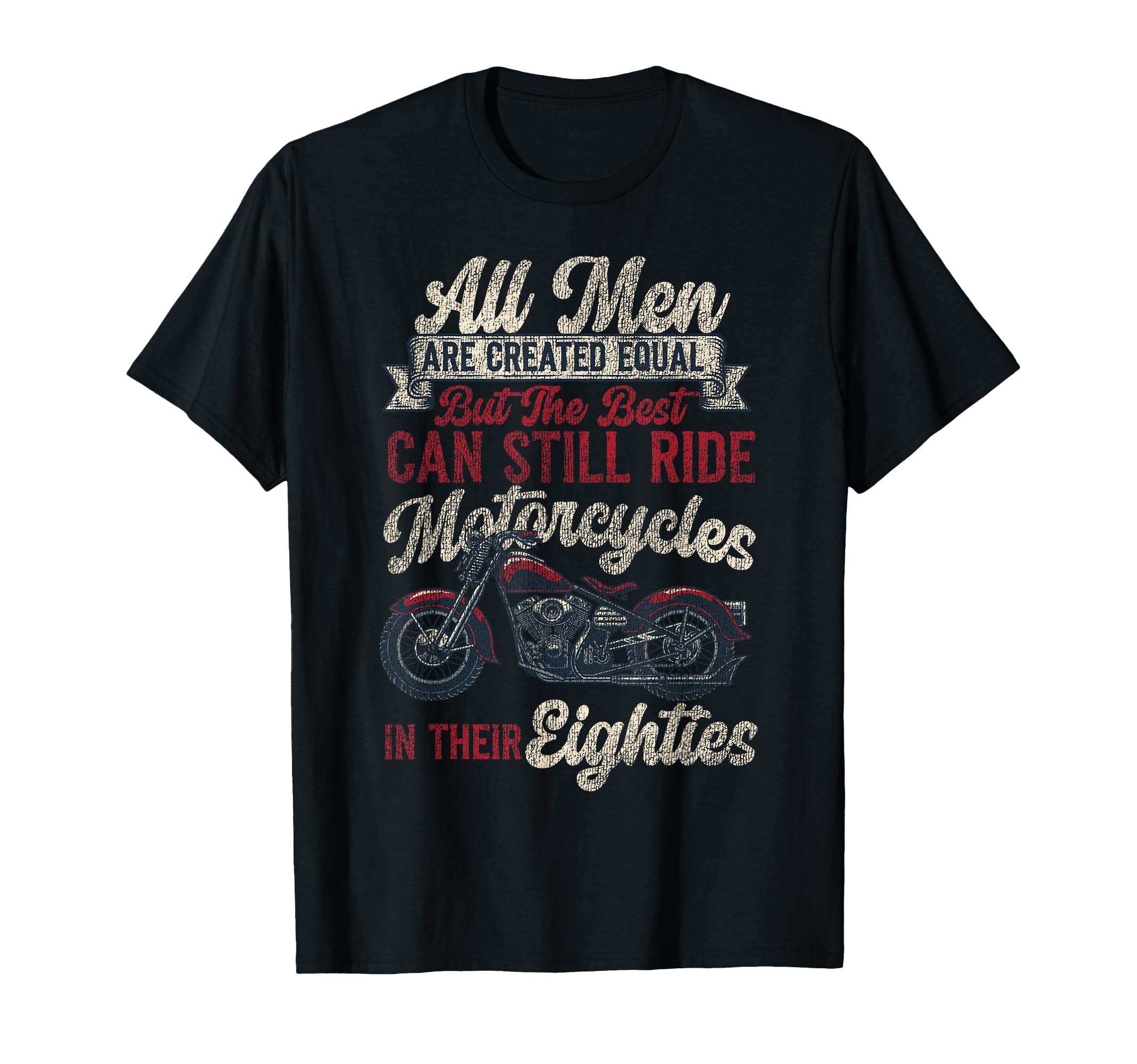 Motorcycle Biker Grandpa 80Th T-Shirt - Novelty Apparel for Adults - T-Shirt, Sweatshirt, Hoodie