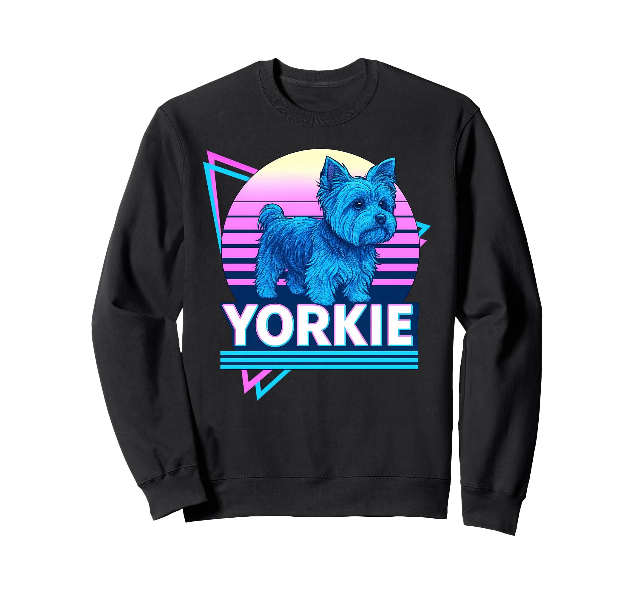 Yorkshire Terrier Synthwave Sweatshirt - Minimalist Print for Adults - T-Shirt, Sweatshirt, Hoodie