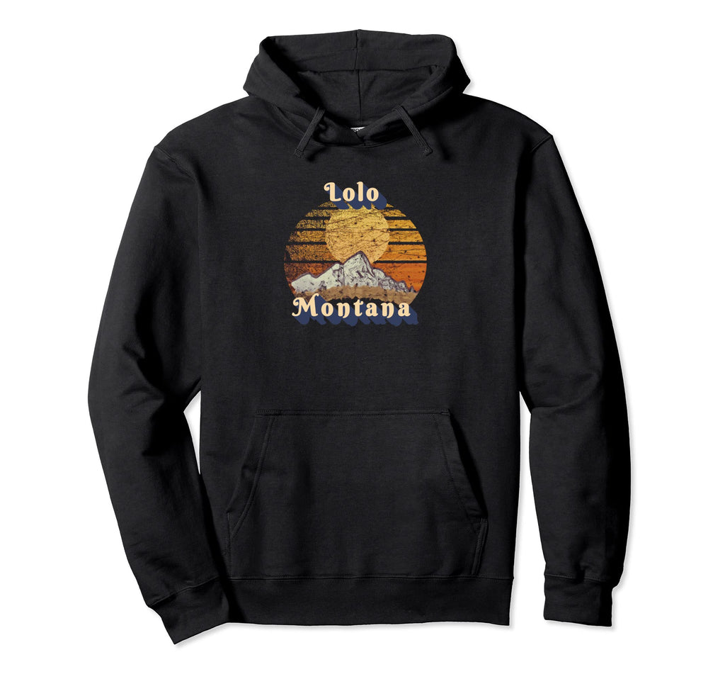 Lolo Montana Mountain Sunset Styled Hoodie - Minimalist Print Unisex - T-Shirt, Sweatshirt, Hoodie