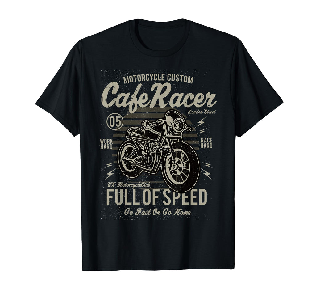 Motorcycle Biker Cafe Racer Full Speed T-Shirt - Unique Graphic for Adults - T-Shirt, Sweatshirt, Hoodie