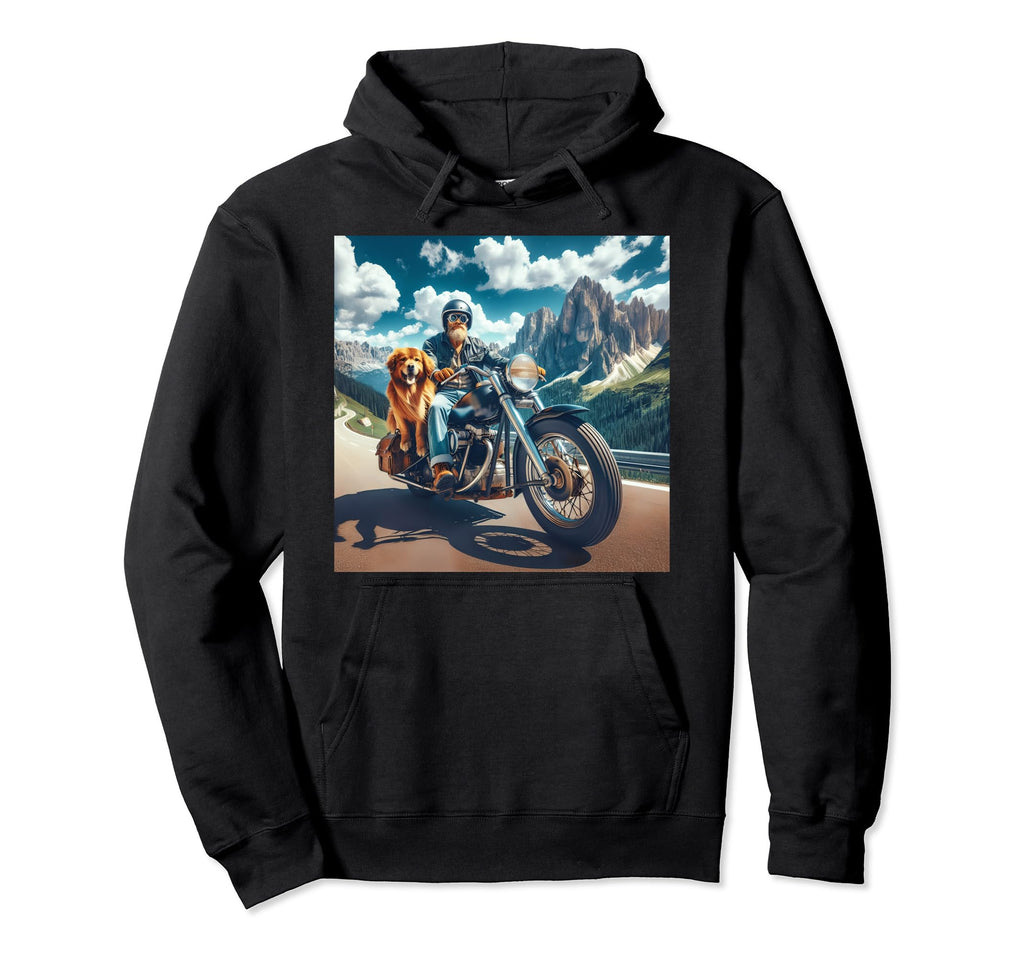Fantasy Dog Motorcycle Hoodie - Graphic Print Unisex - T-Shirt, Sweatshirt, Hoodie