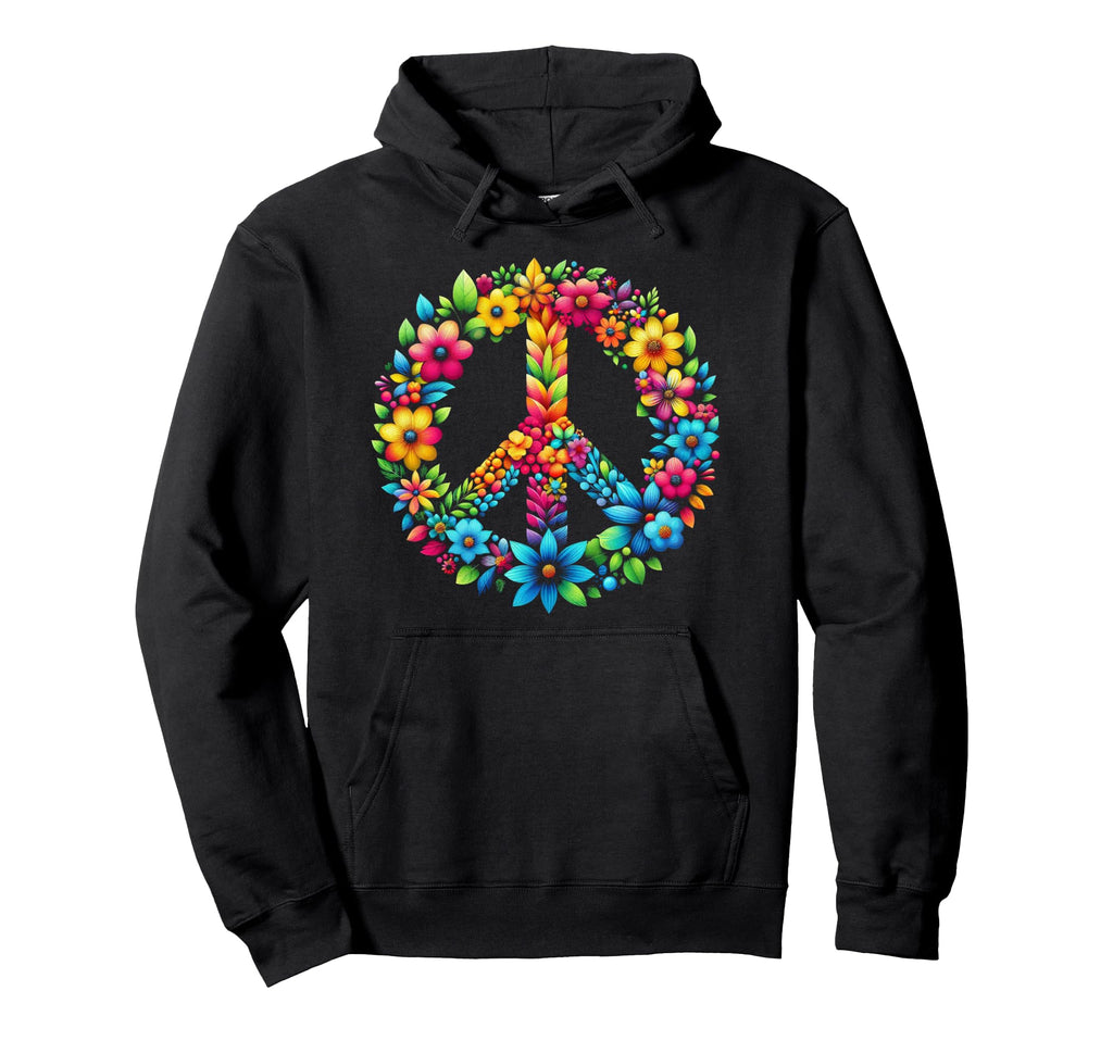 Peace Love Hippie Tie Dye 60S 70S Hoodie - Graphic Print for Adults - T-Shirt, Sweatshirt, Hoodie