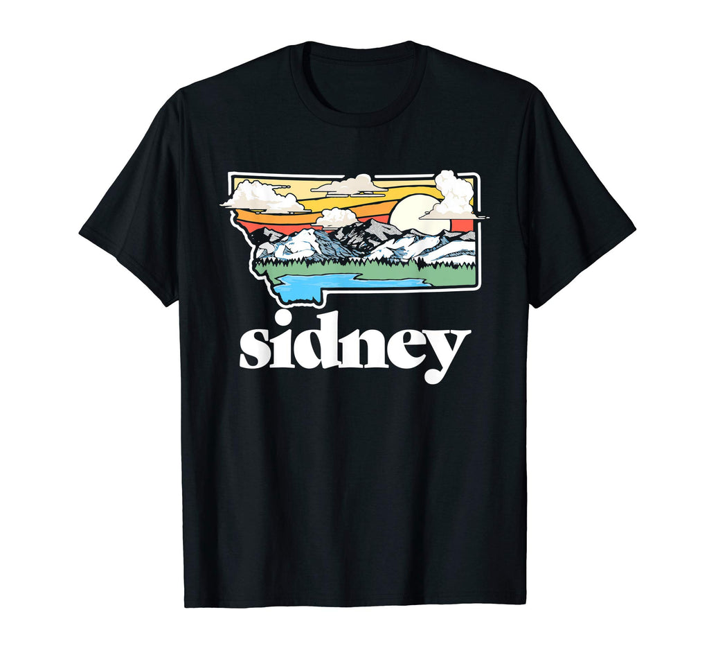 Sidney Montana Outdoors Mountains T-Shirt - Custom Art Print Men Women - T-Shirt, Sweatshirt, Hoodie