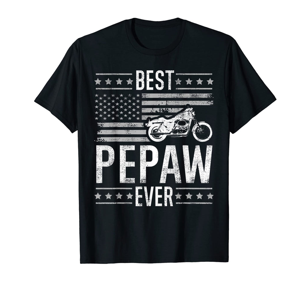 Best Pepaw Ever Motorcycle American T-Shirt - Custom Art Print for Adults - T-Shirt, Sweatshirt, Hoodie