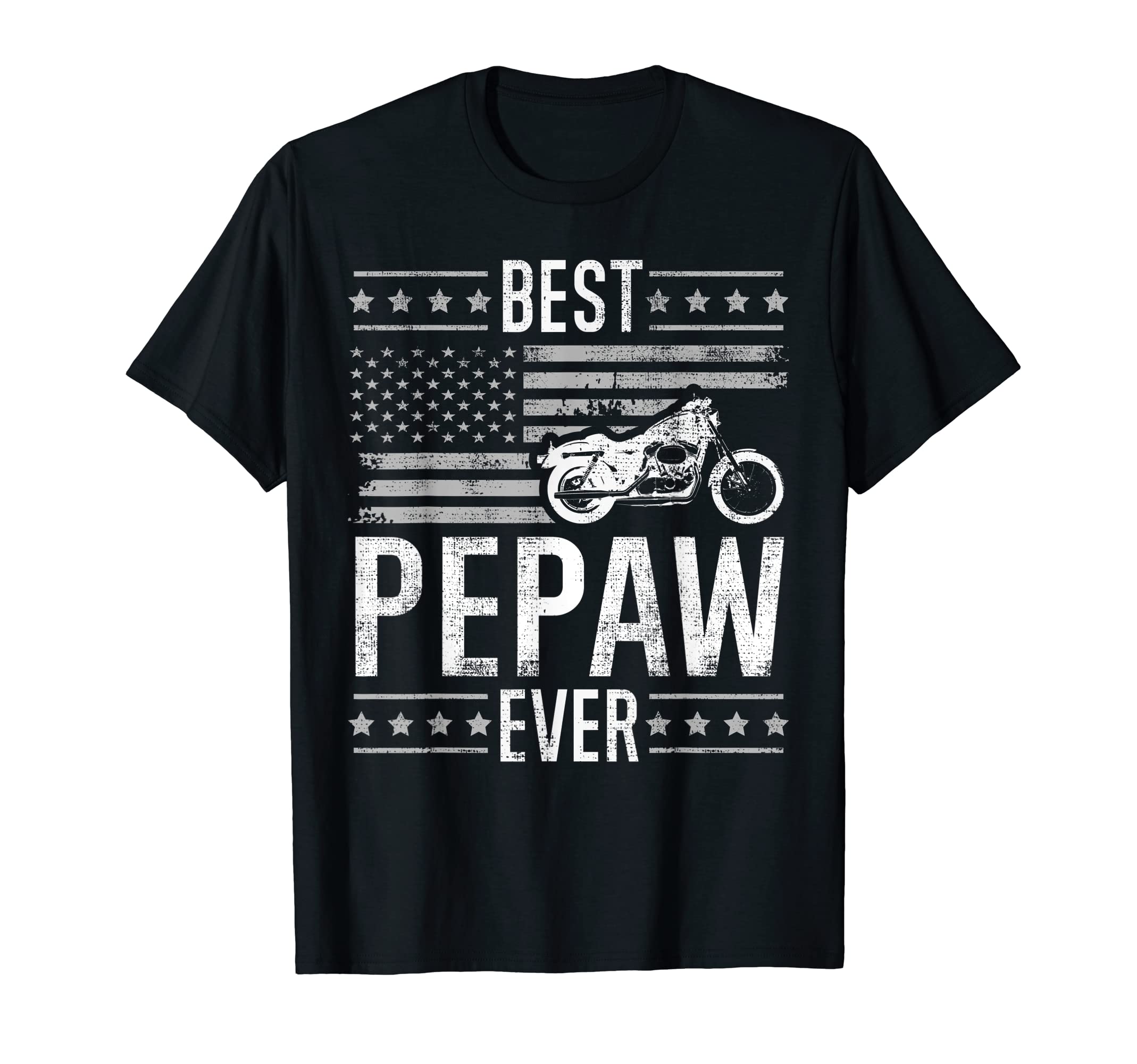Best Pepaw Ever Motorcycle American T-Shirt - Custom Art Print for Adults - T-Shirt, Sweatshirt, Hoodie