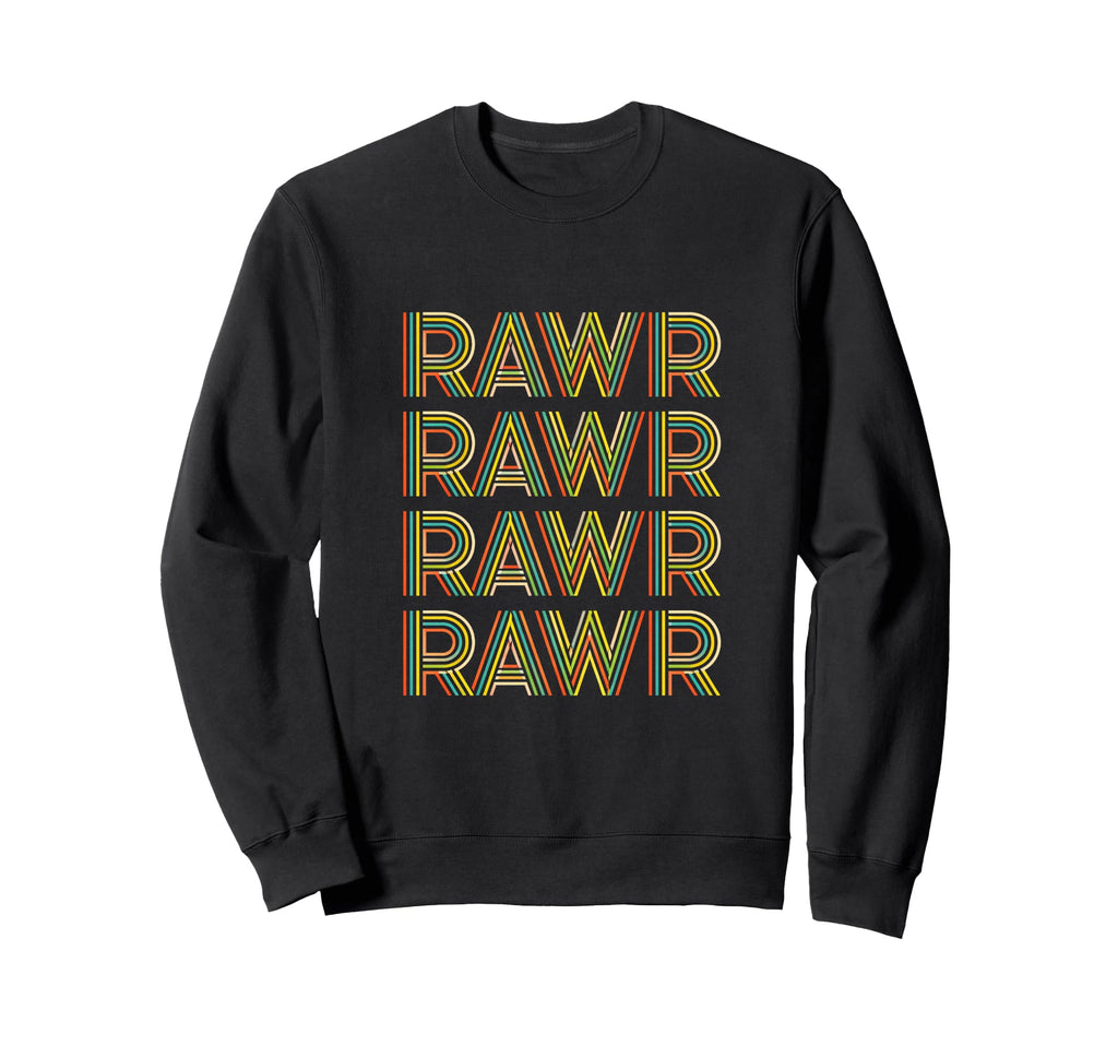 Dinosaur Fun Rawr Stacked Sweatshirt - Fun Novelty Design Men Women - T-Shirt, Sweatshirt, Hoodie