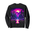 Vaporwave Cityscape 80S Synthwave 12 Sweatshirt - Unique Graphic Unisex - T-Shirt, Sweatshirt, Hoodie