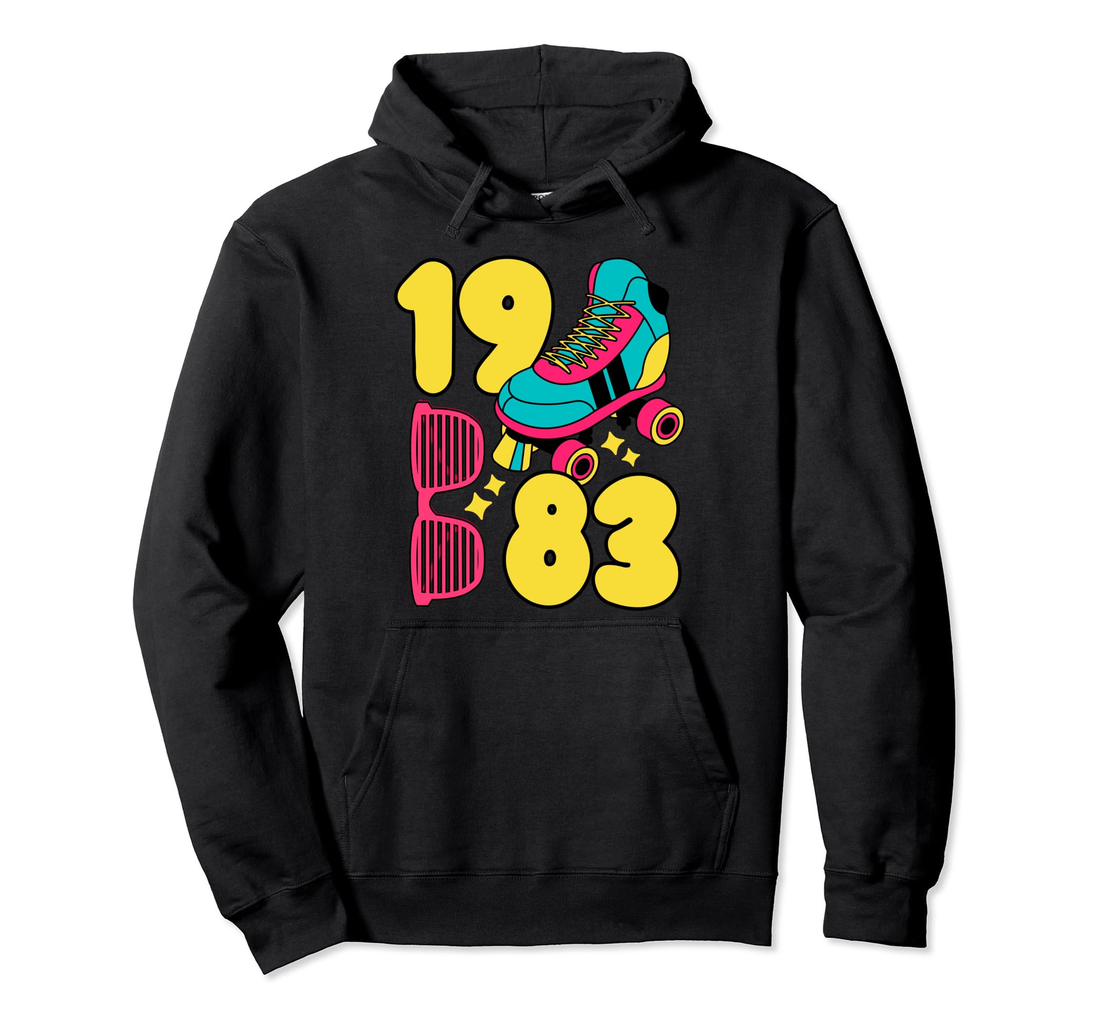 1983 Roller Rink 80S Night Nostalgia Hoodie - Trendy Graphic Unisex - T-Shirt, Sweatshirt, Hoodie