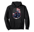 Patriotic Motorcycle American Us Flag Hoodie - Casual Everyday Wear Unisex - T-Shirt, Sweatshirt, Hoodie