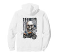 Biker Grunge Skull And Flag Hoodie - Fun Novelty Design Men Women - T-Shirt, Sweatshirt, Hoodie