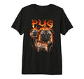 Pug 80S 90S Heavy Metal Flames Tri Blend T-Shirt - Graphic Print Men Women - T-Shirt, Sweatshirt, Hoodie
