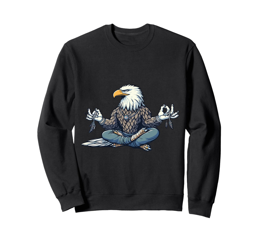 Meditation Eagle Yoga Pose Sweatshirt - Aesthetic Graphic for Adults - T-Shirt, Sweatshirt, Hoodie