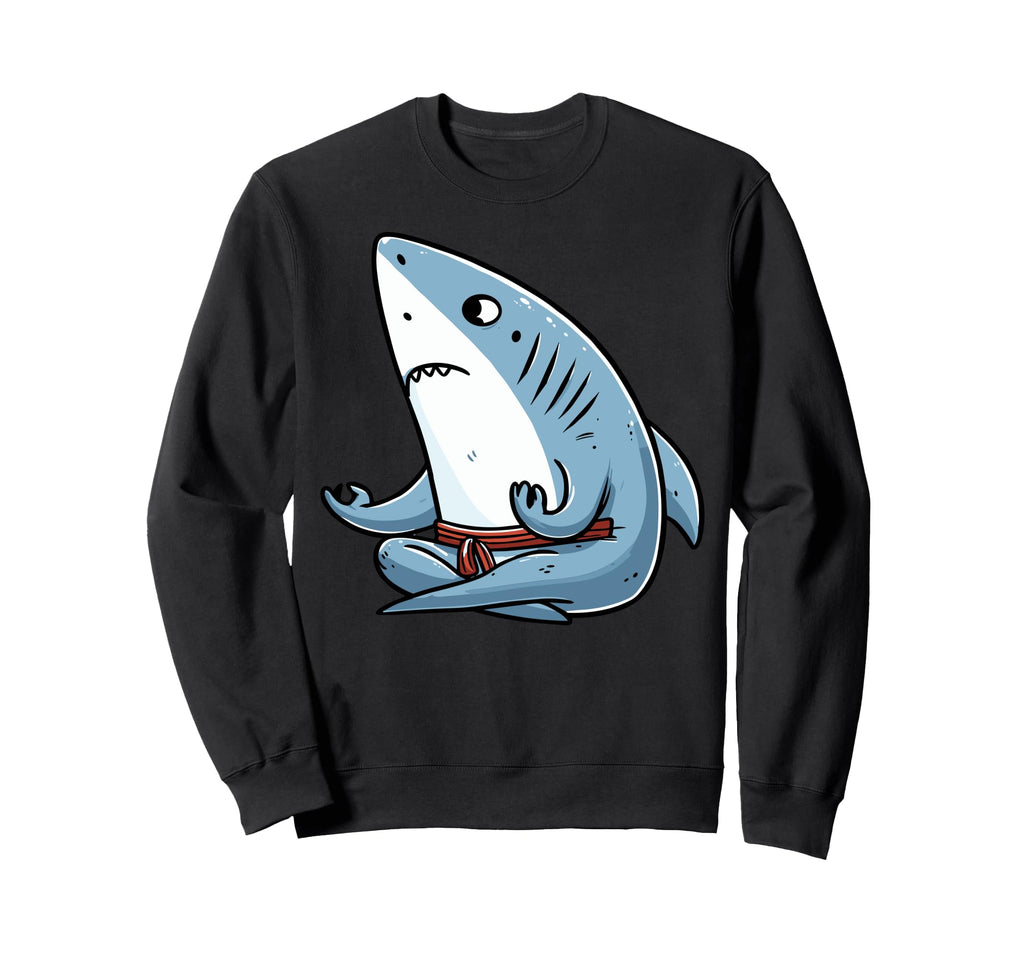 Meditation Shark Yoga Pose Sweatshirt - Casual Everyday Wear Men Women - T-Shirt, Sweatshirt, Hoodie
