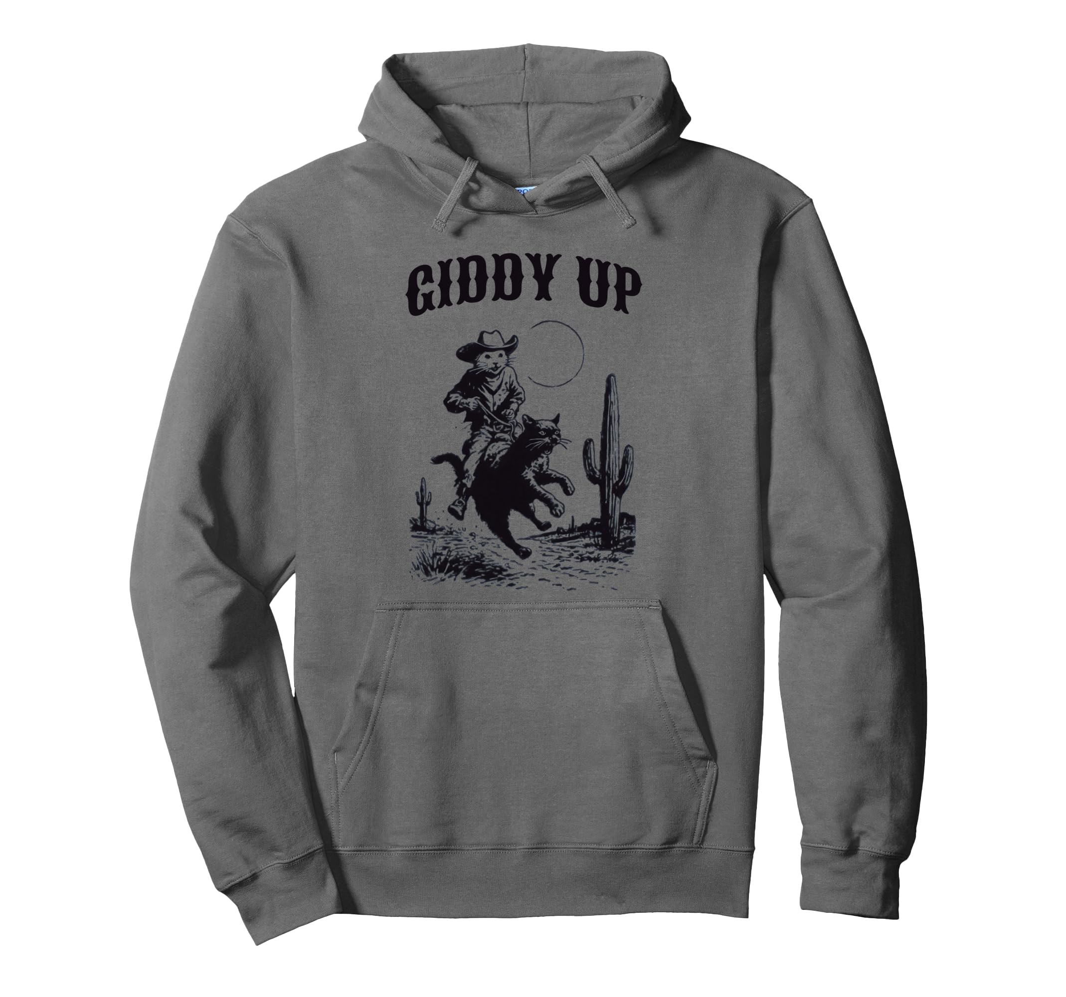 Cowboy Mouse Riding Cat Western Hoodie - Casual Everyday Wear Men Women - T-Shirt, Sweatshirt, Hoodie