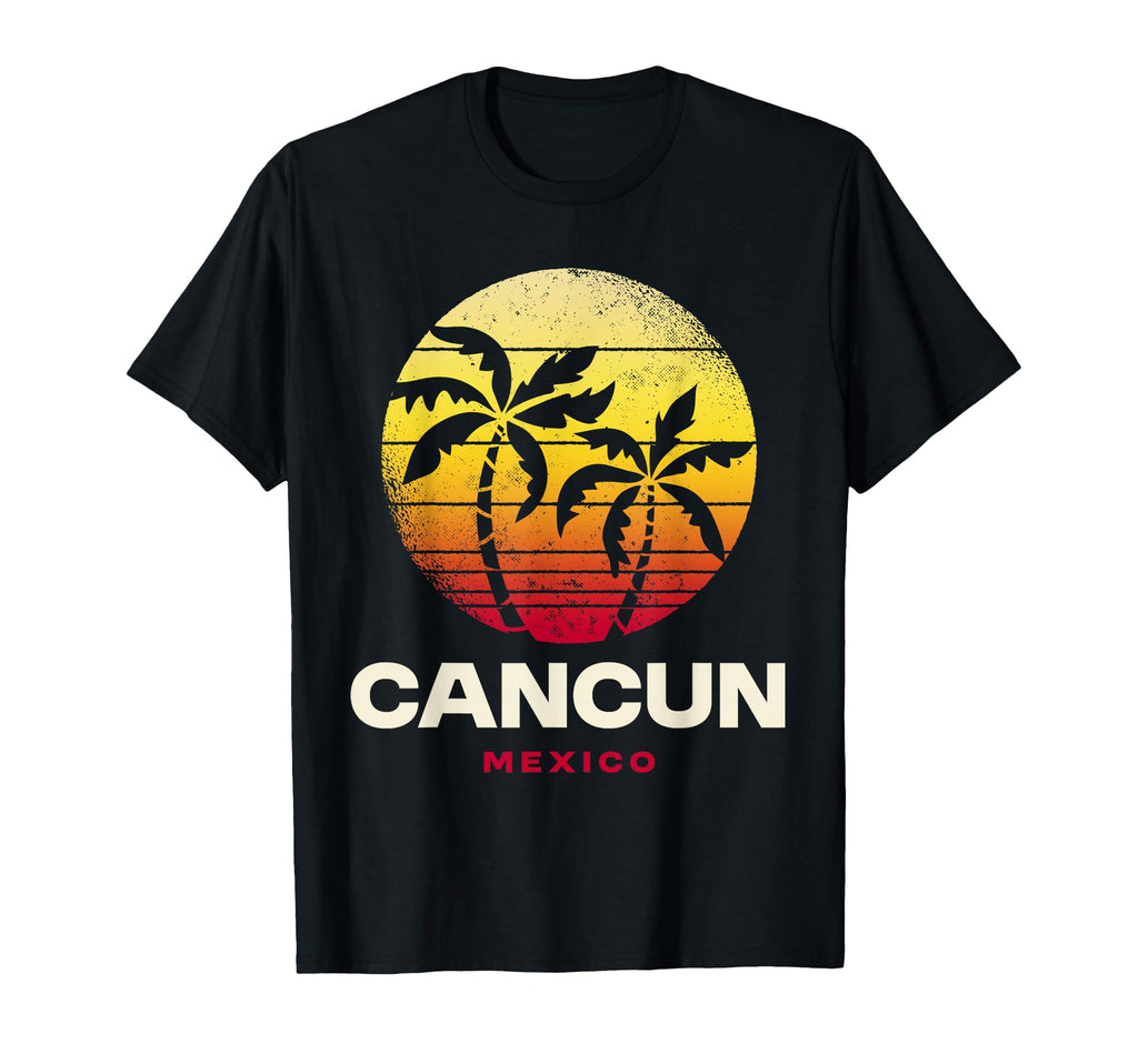 Cancun Mexico Palm Sunset Tropical T-Shirt - Minimalist Print for Adults - T-Shirt, Sweatshirt, Hoodie