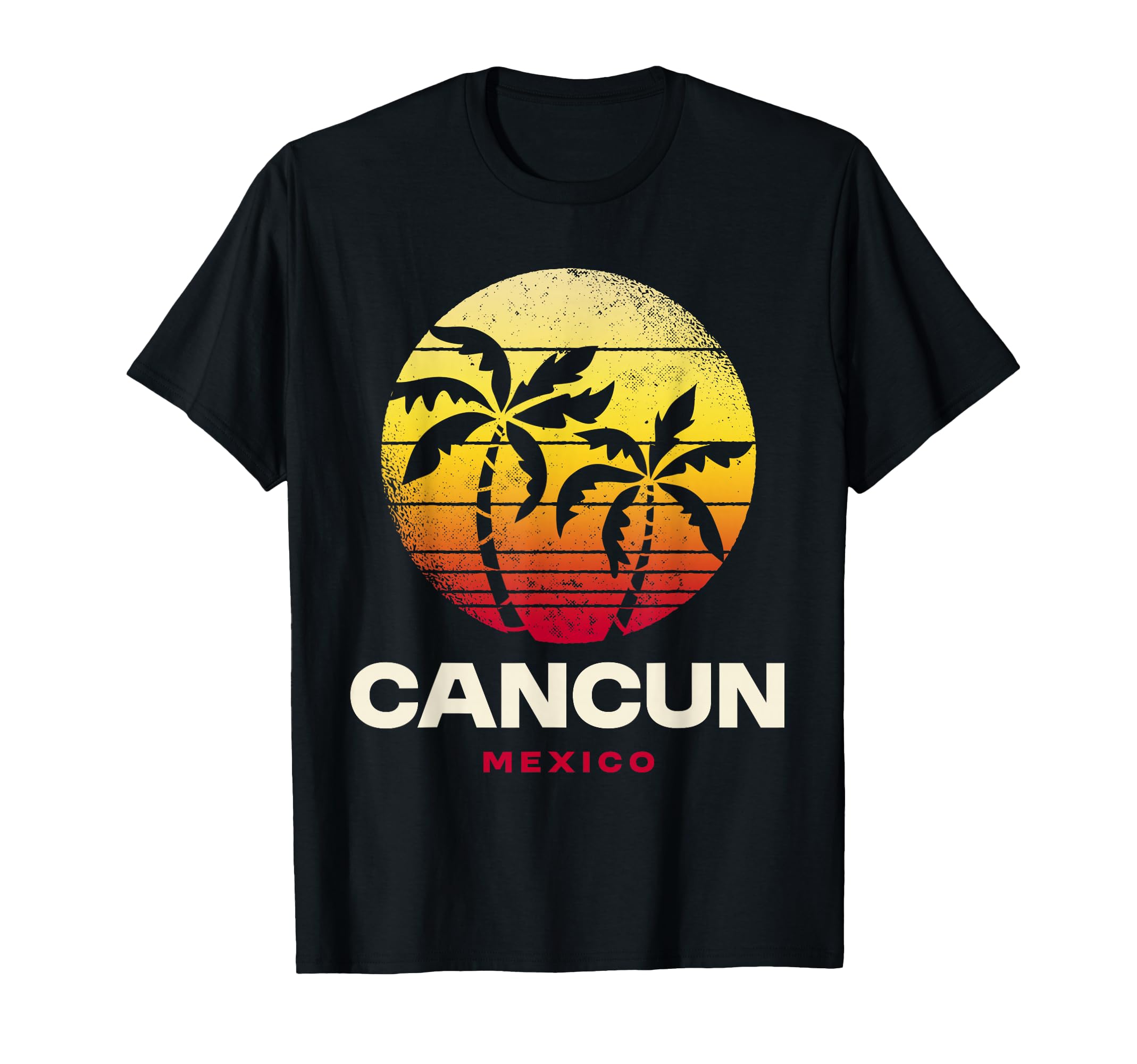 Cancun Mexico Palm Sunset Tropical T-Shirt - Minimalist Print for Adults - T-Shirt, Sweatshirt, Hoodie