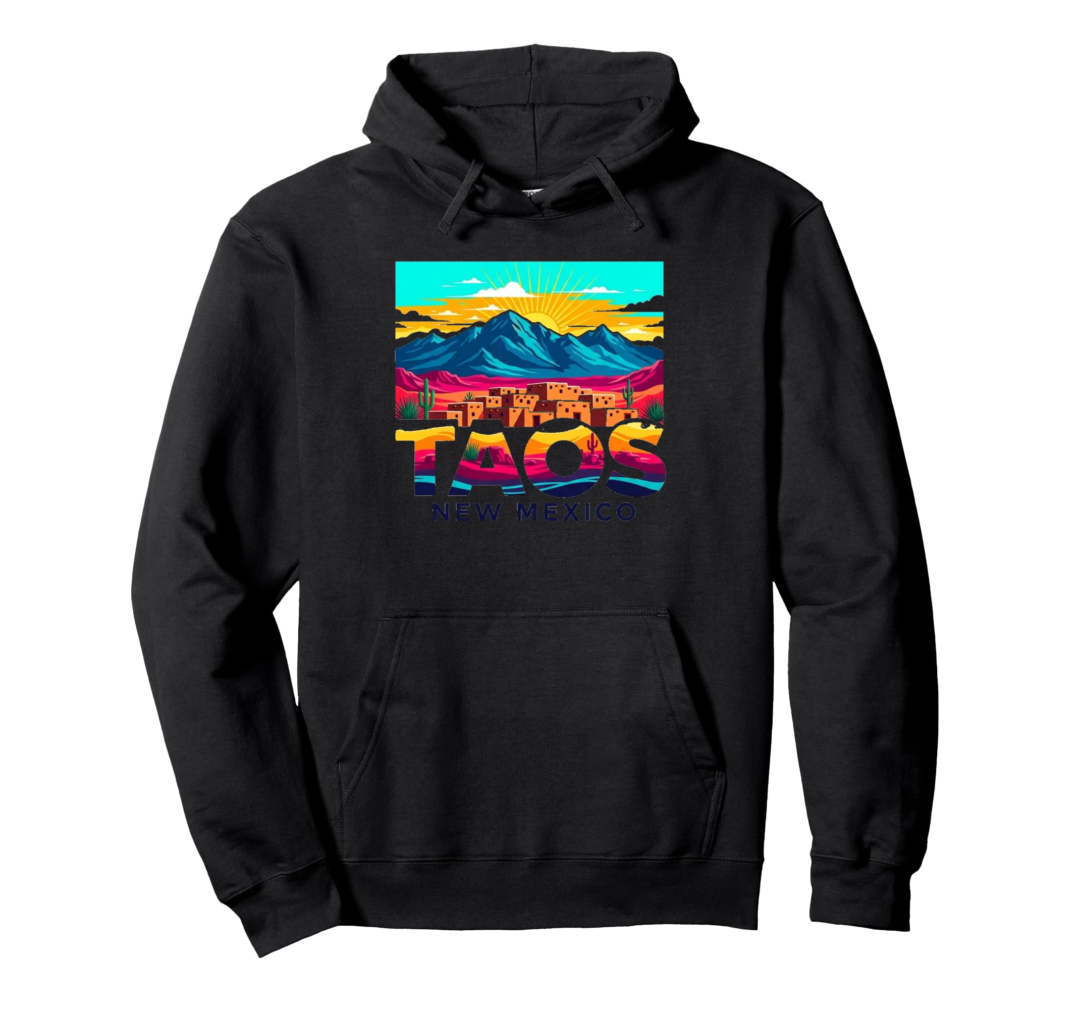Taos New Mexico Southwest Desert Hoodie - Trendy Graphic Unisex - T-Shirt, Sweatshirt, Hoodie