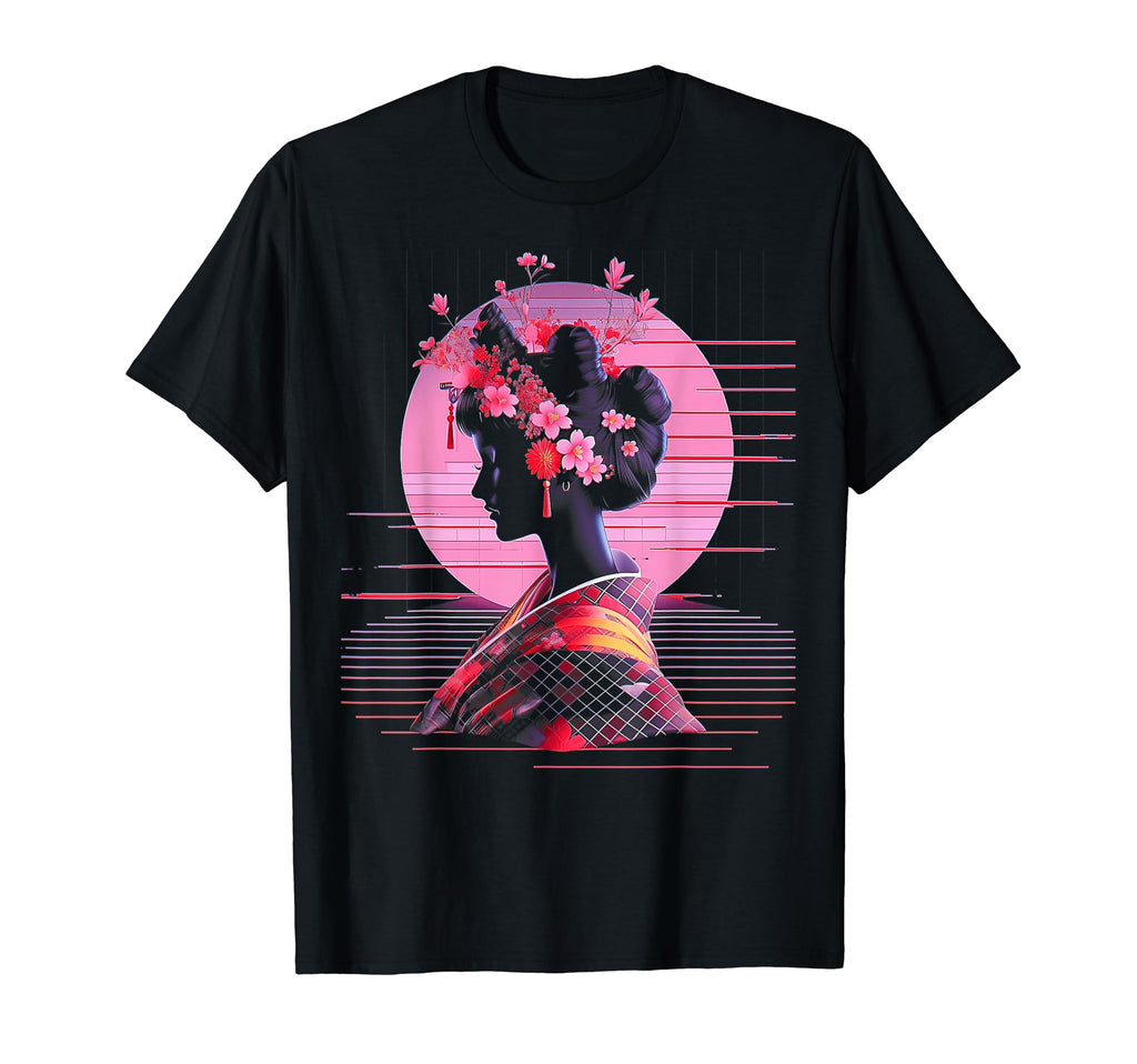 Vaporwave Geisha 80S Synthwave 33 T-Shirt - Minimalist Print Men Women - T-Shirt, Sweatshirt, Hoodie