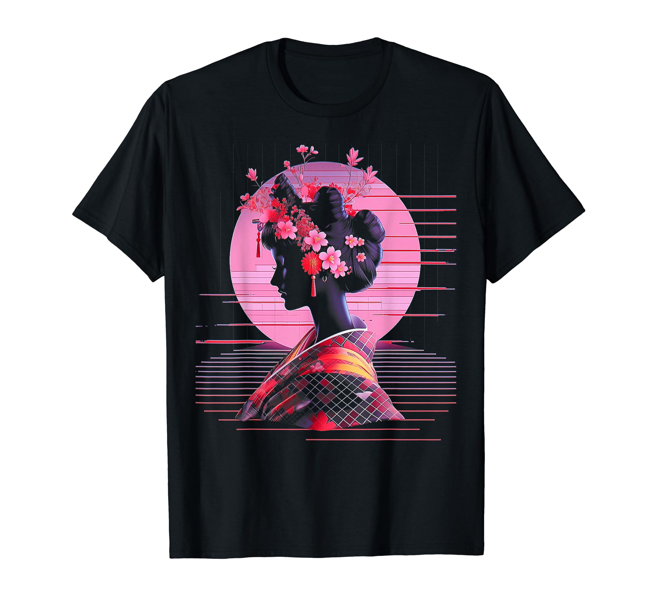 Vaporwave Geisha 80S Synthwave 33 T-Shirt - Minimalist Print Men Women - T-Shirt, Sweatshirt, Hoodie