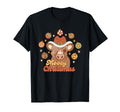 Western Merry Mooey Santa Cowboy Hat T-Shirt - Novelty Apparel for Adults - T-Shirt, Sweatshirt, Hoodie