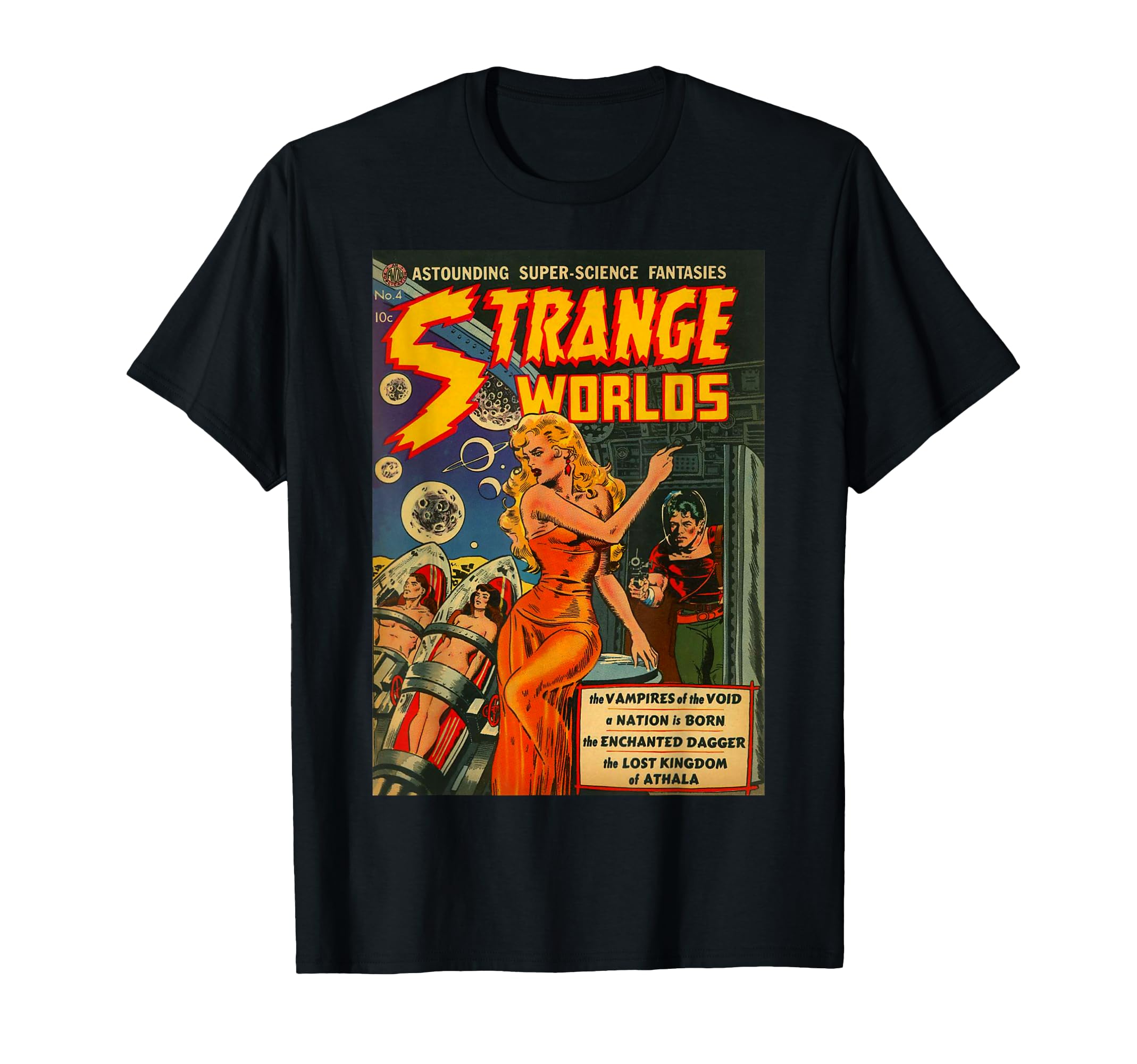 Sci Fi Pin Up Science Fiction Horror Comic T-Shirt - Graphic Print Unisex - T-Shirt, Sweatshirt, Hoodie