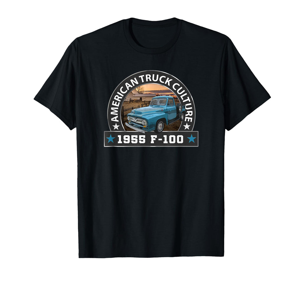 1955 F100 Pickup Truck Big Blue T-Shirt - Custom Art Print for Adults - T-Shirt, Sweatshirt, Hoodie