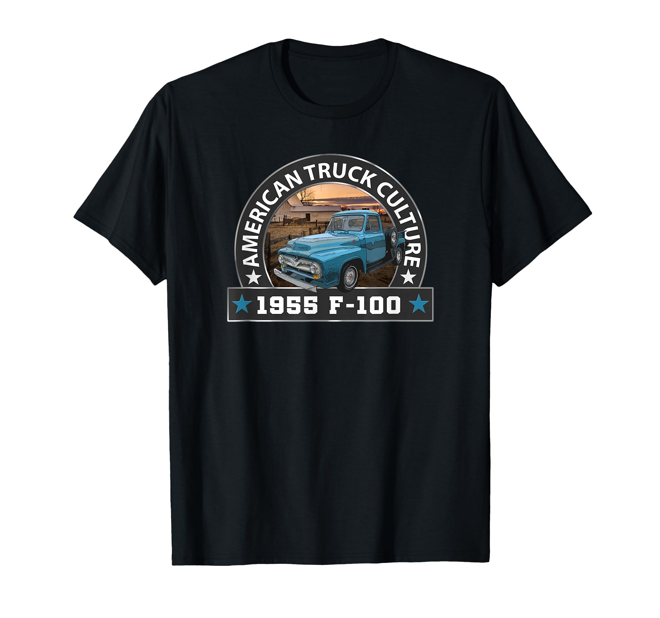 1955 F100 Pickup Truck Big Blue T-Shirt - Custom Art Print for Adults - T-Shirt, Sweatshirt, Hoodie