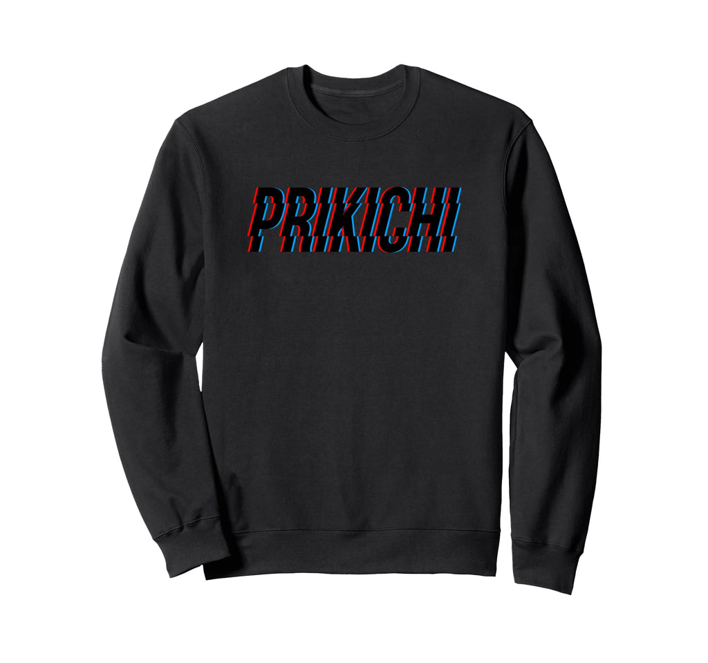 Prikichi Glitch Anaglyph 3D 80S Sweatshirt - Fun Novelty Design Men Women - T-Shirt, Sweatshirt, Hoodie