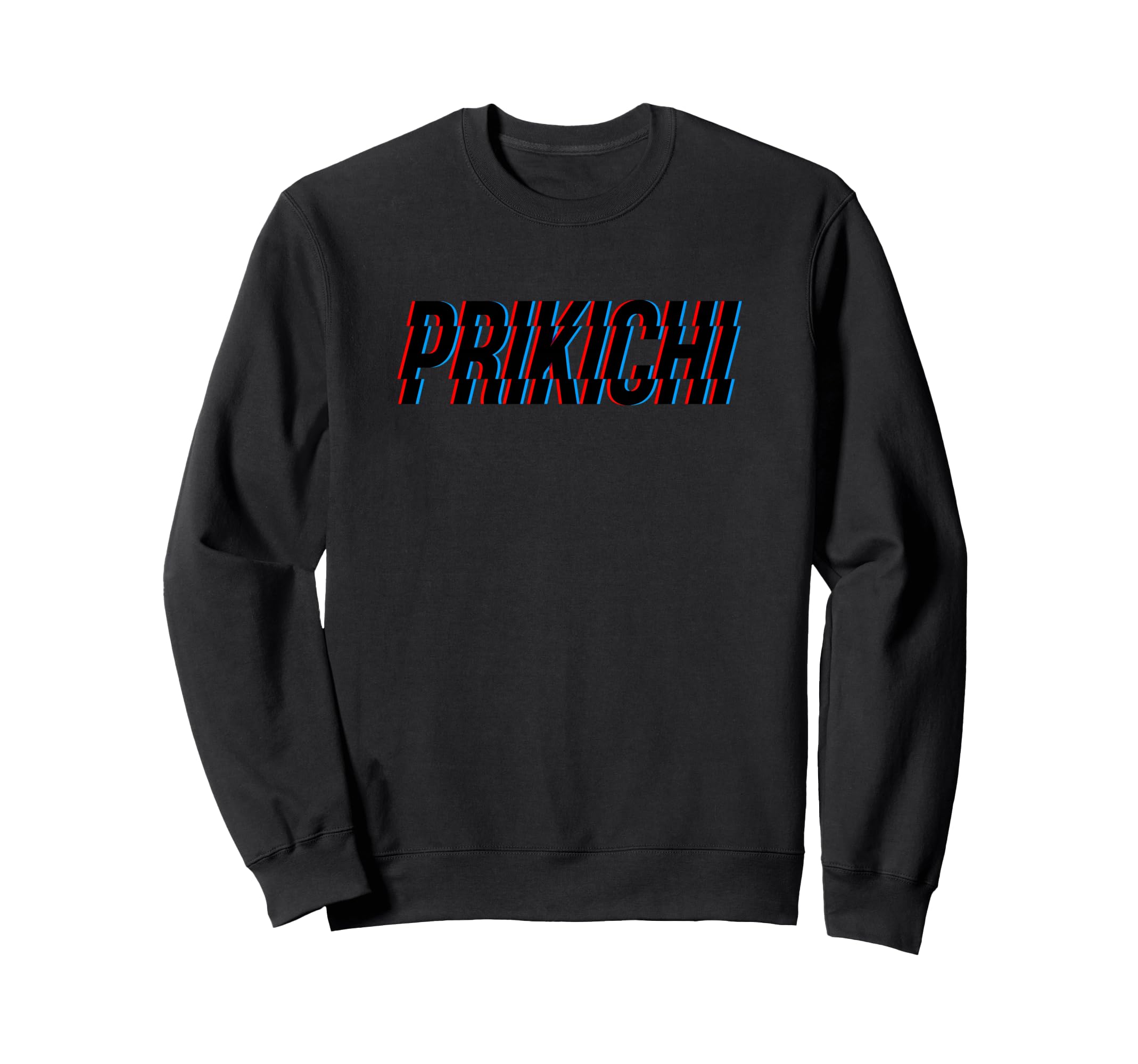 Prikichi Glitch Anaglyph 3D 80S Sweatshirt - Fun Novelty Design Men Women - T-Shirt, Sweatshirt, Hoodie